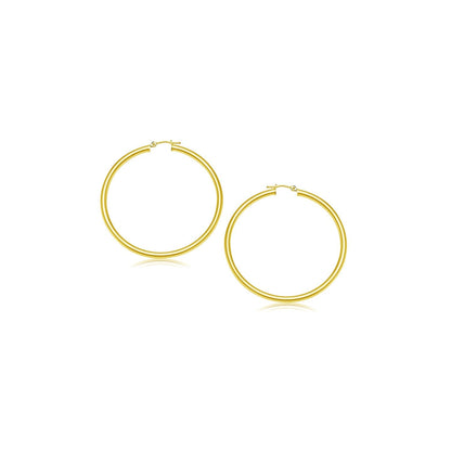 14k Yellow Gold Polished Hoop Earrings (15 mm) Bids.com