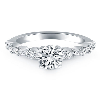 14k White Gold Fancy Shaped Diamond Engagement Ring Bids.com