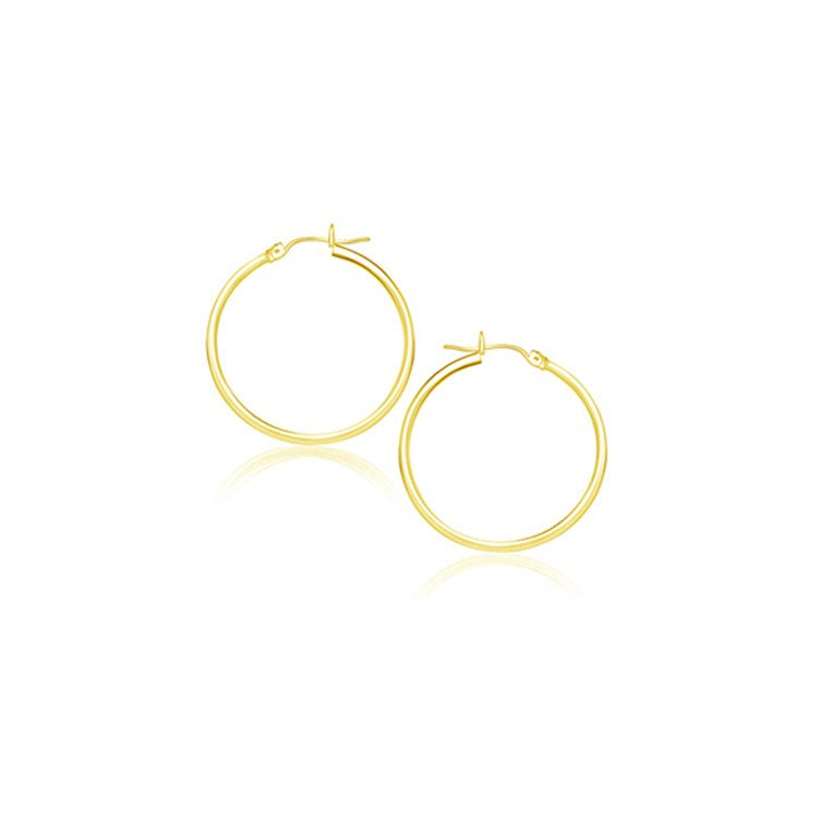 14k Yellow Gold Polished Hoop Earrings (20 mm) Bids.com