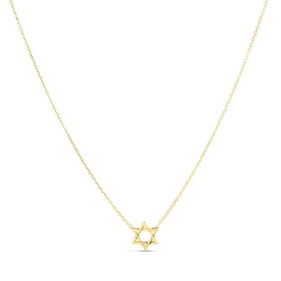 14k Yellow Gold Star of David Necklace Bids.com