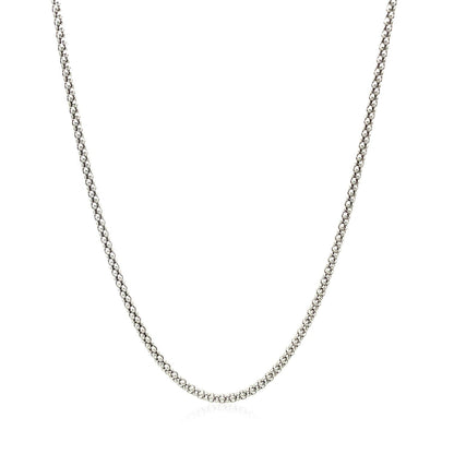 Rhodium Plated 1.8mm Sterling Silver Popcorn Style Chain Bids.com