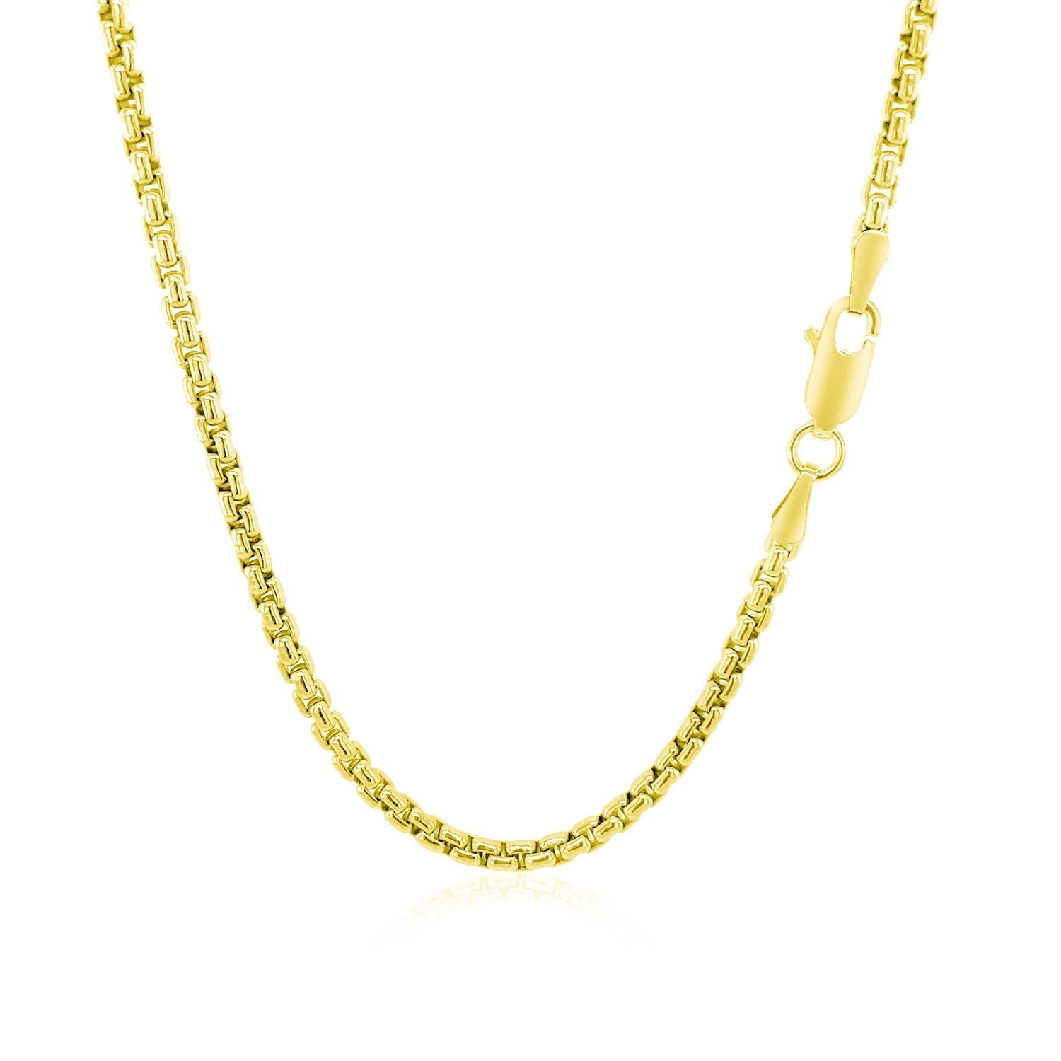 2.4mm 14k Yellow Gold Round Box Chain Bids.com