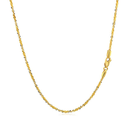 14k White and Yellow Gold Two Tone Sparkle Chain 1.5mm Bids.com