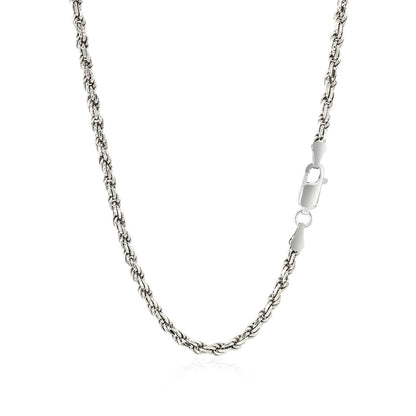 Sterling Silver 2.9mm Diamond Cut Rope Style Chain Bids.com