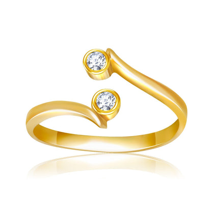 14k Yellow Gold Cubic Zirconia Accented Curve Ended Toe Ring Bids.com
