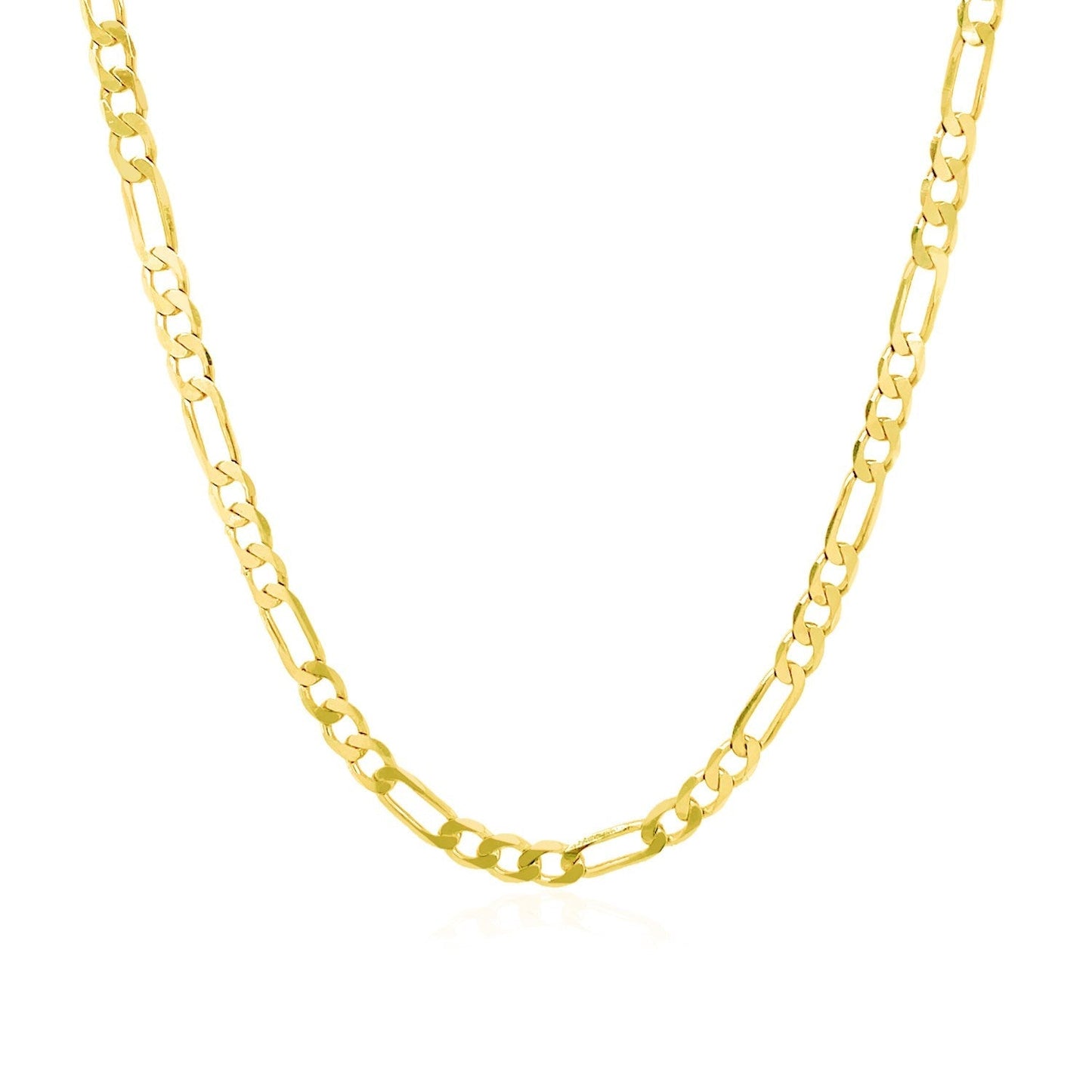 3.1mm 14k Yellow Gold Solid Figaro Chain Bids.com
