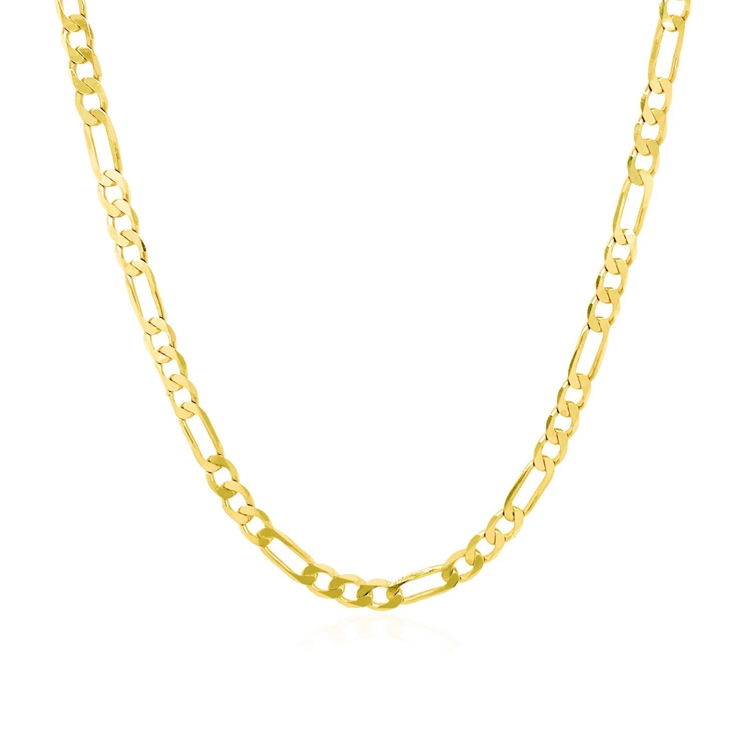 3.1mm 14k Yellow Gold Solid Figaro Chain Bids.com
