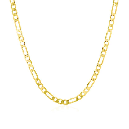 3.1mm 14k Yellow Gold Solid Figaro Chain Bids.com