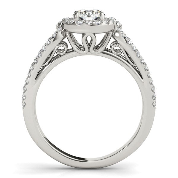 14k White Gold Diamond Engagement Ring with Teardrop Split Shank (7/8 cttw) Bids.com