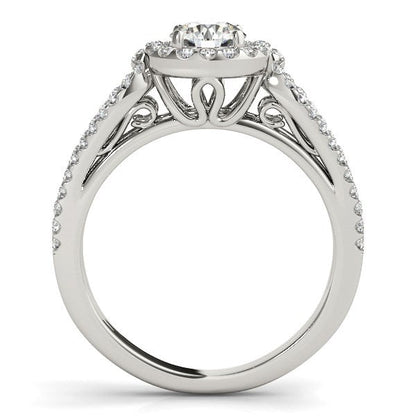 14k White Gold Diamond Engagement Ring with Teardrop Split Shank (7/8 cttw) Bids.com