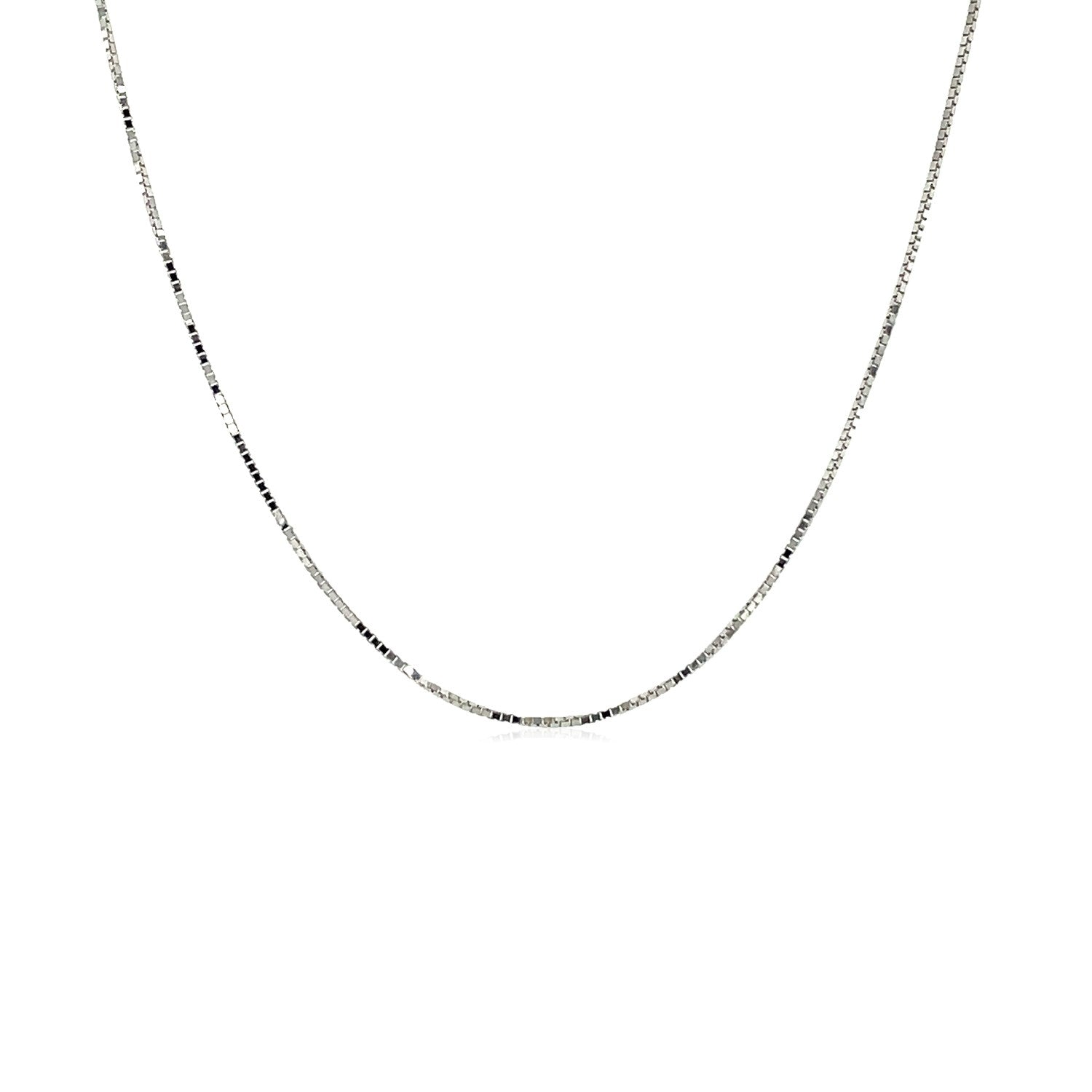 18k White Gold Box Chain 0.6mm Bids.com