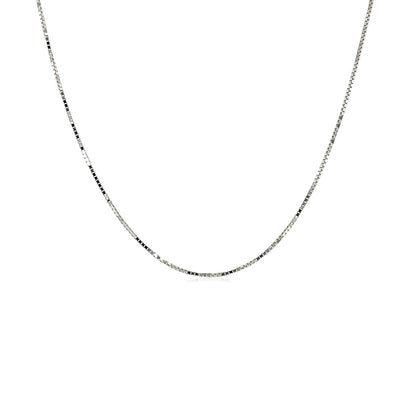 18k White Gold Box Chain 0.6mm Bids.com