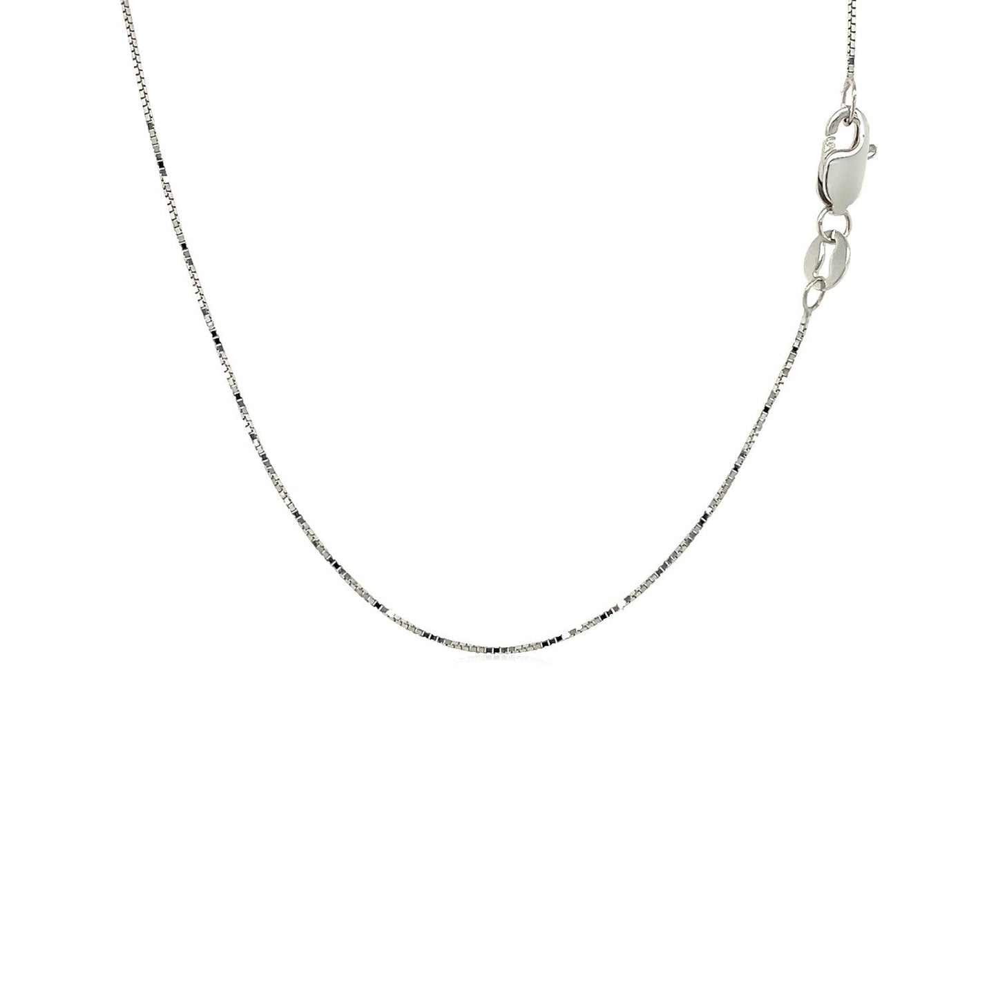 18k White Gold Box Chain 0.6mm Bids.com