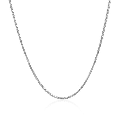 14k White Gold Round Wheat Chain 1.2mm Bids.com