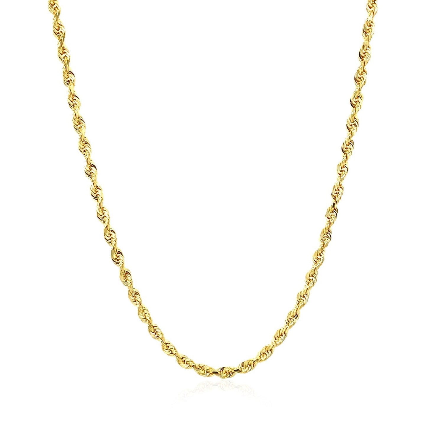 2.5mm 14k Yellow Gold Solid Diamond Cut Rope Chain Bids.com