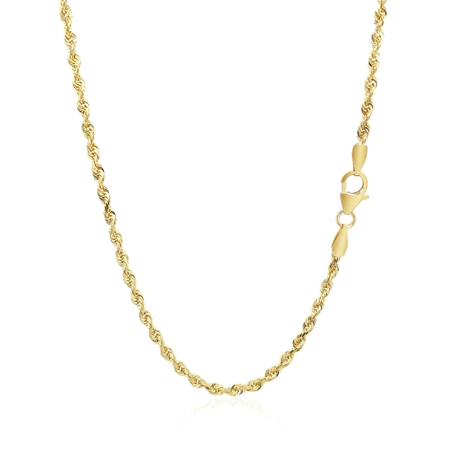 2.5mm 14k Yellow Gold Solid Diamond Cut Rope Chain Bids.com