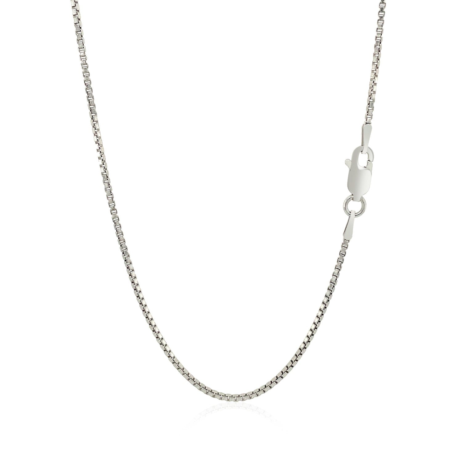 Sterling Silver Rhodium Plated Box Chain 1.3mm Bids.com