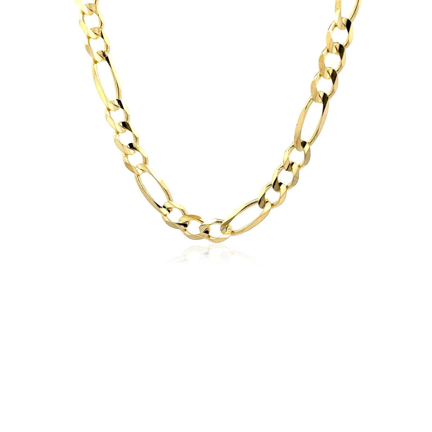 6.0mm 14k Yellow Gold Solid Figaro Chain Bids.com