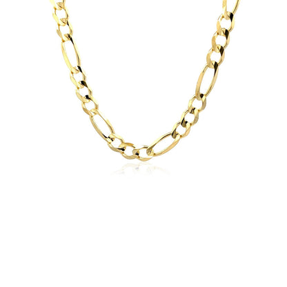 6.0mm 14k Yellow Gold Solid Figaro Chain Bids.com