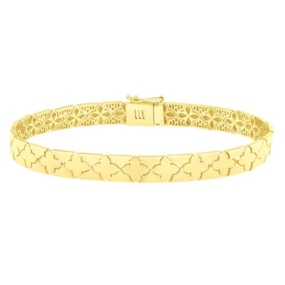 14k Yellow Gold 7 inch Clover Bracelet (6.50 mm) Bids.com