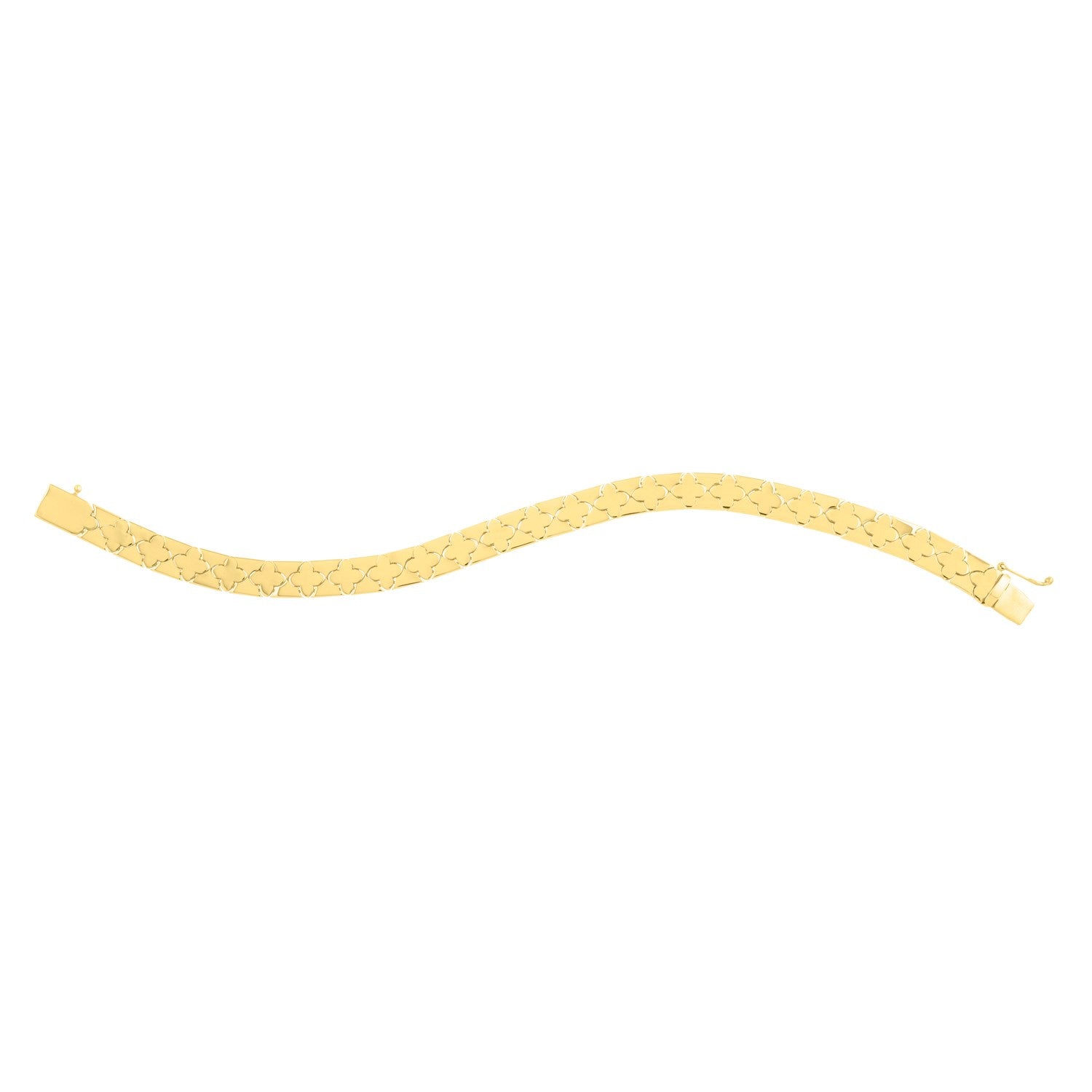14k Yellow Gold 7 inch Clover Bracelet (6.50 mm) Bids.com