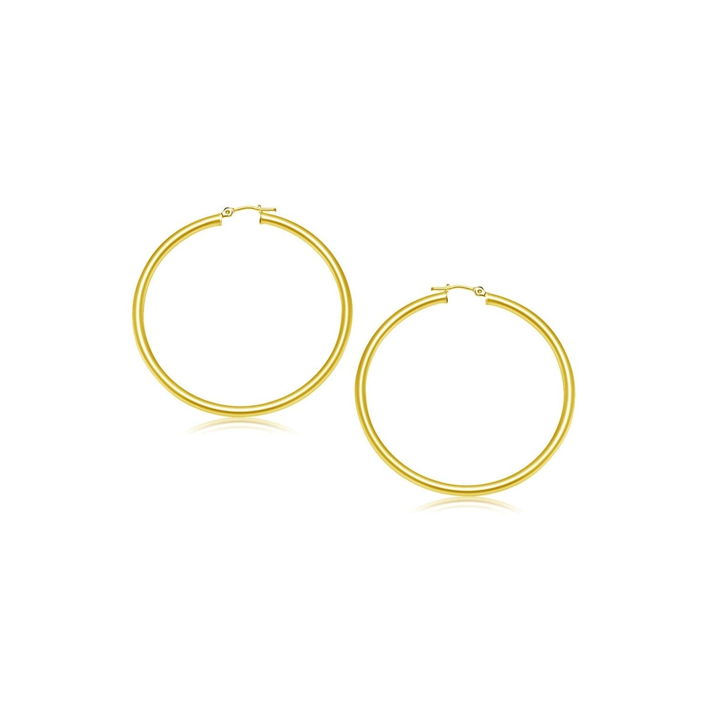 14k Yellow Gold Polished Hoop Earrings (2- mm) Bids.com