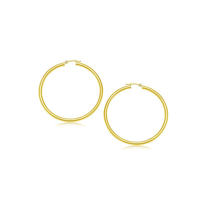 14k Yellow Gold Polished Hoop Earrings (2- mm) Bids.com