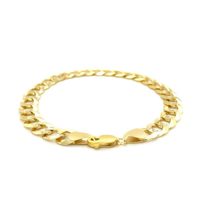 8.2mm 14k Yellow Gold Solid Curb Bracelet Bids.com