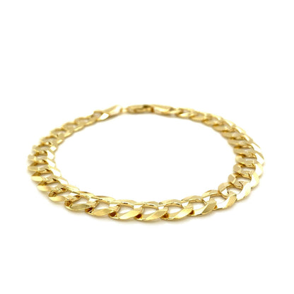 8.2mm 14k Yellow Gold Solid Curb Bracelet Bids.com