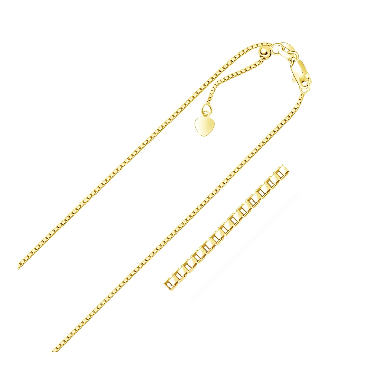 14k Yellow Gold Adjustable Box Chain (1.10 mm) Bids.com