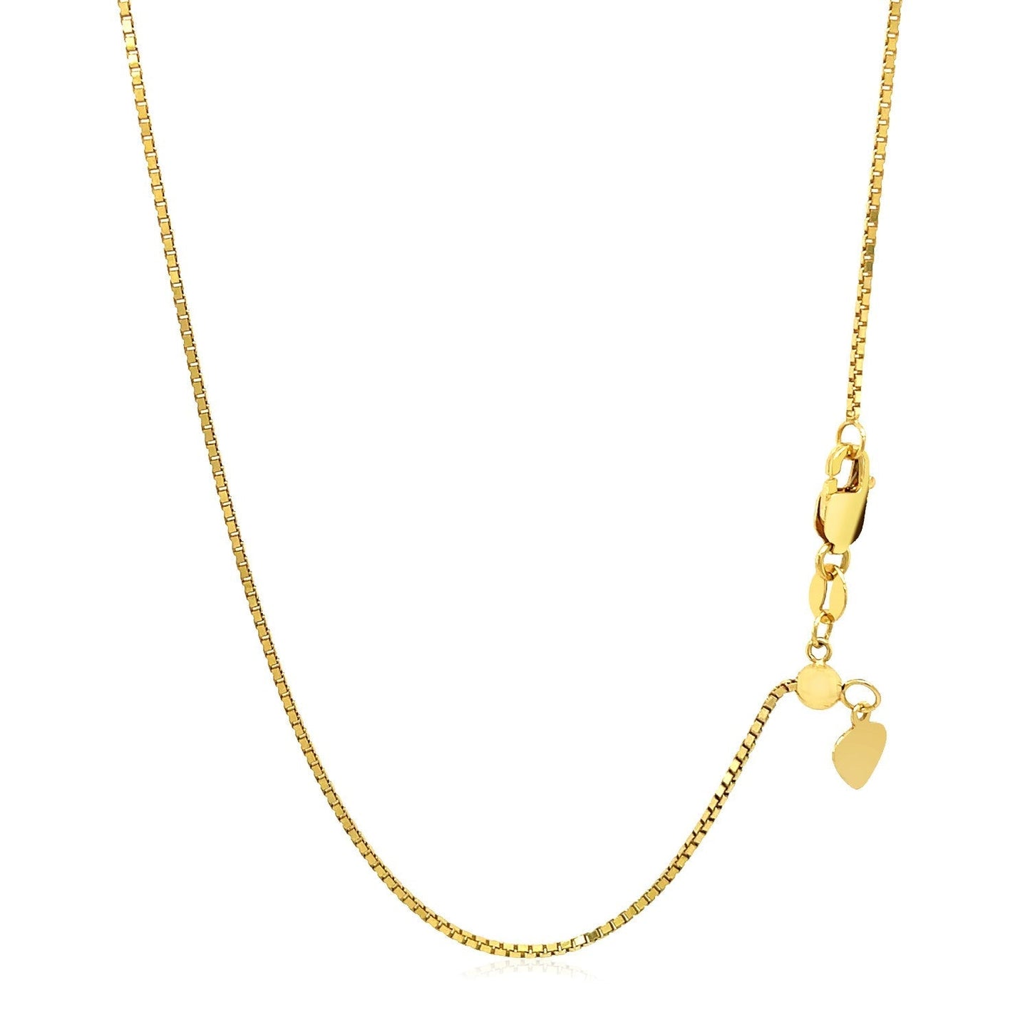 14k Yellow Gold Adjustable Box Chain (1.10 mm) Bids.com