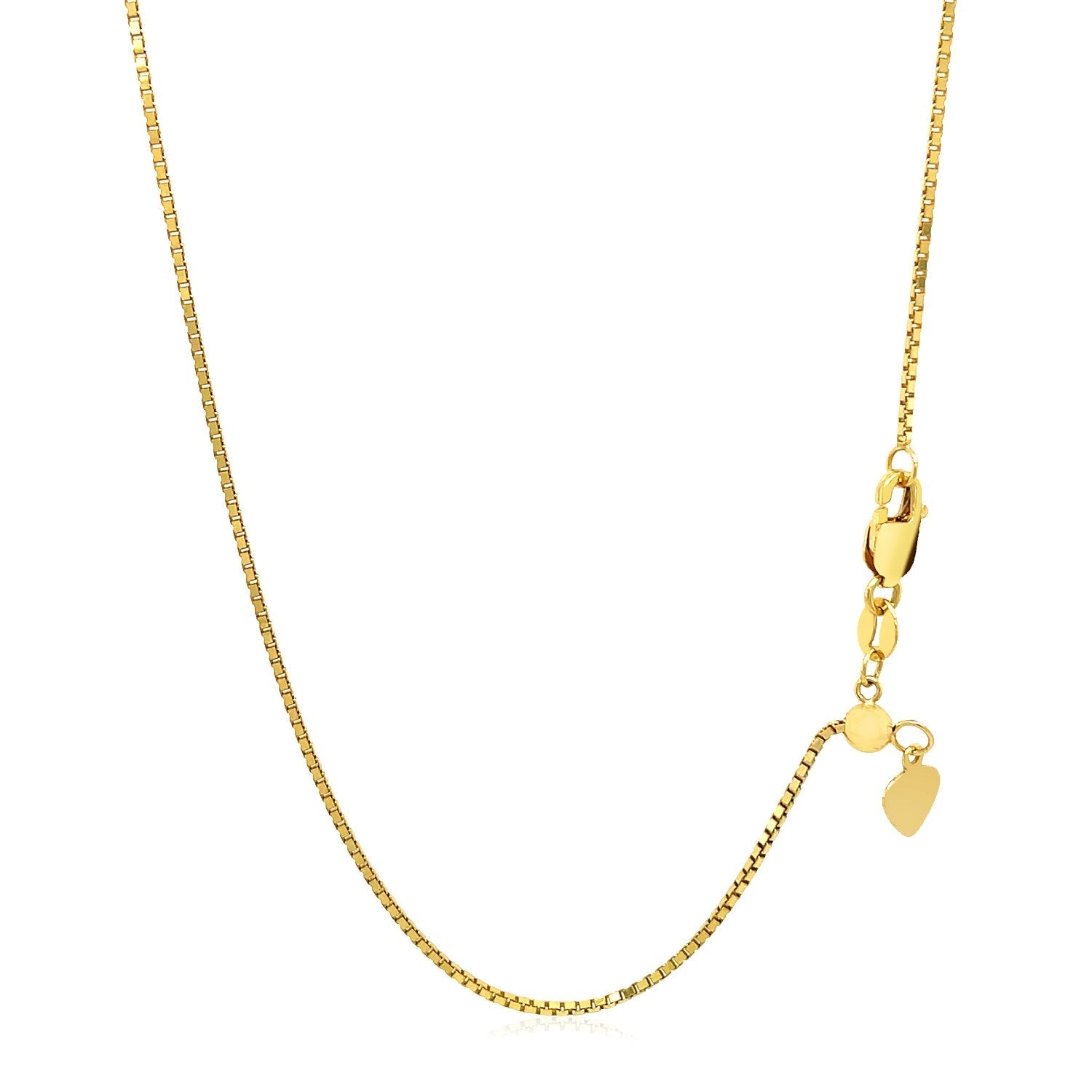 14k Yellow Gold Adjustable Box Chain (1.10 mm) Bids.com