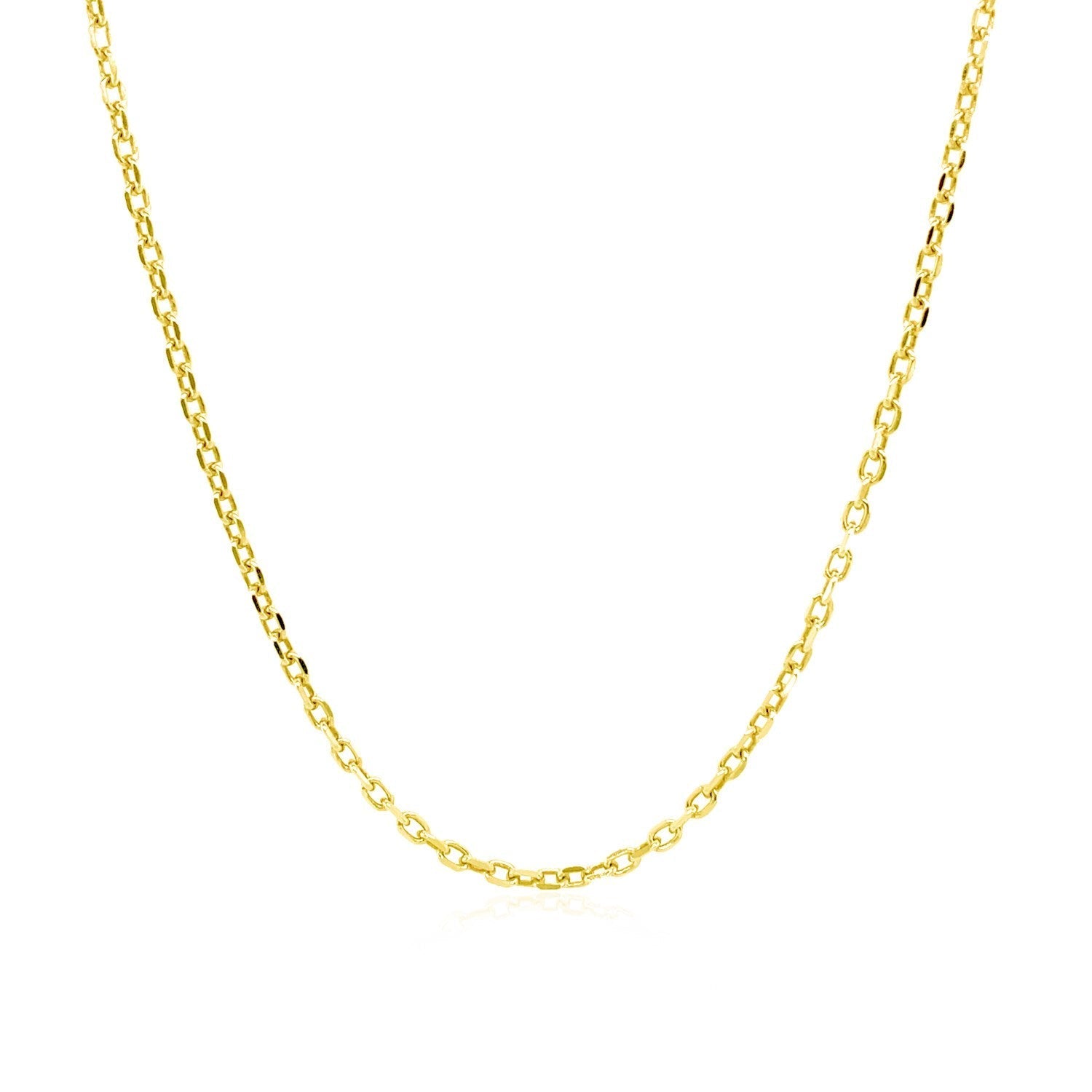14k Yellow Gold Diamond Cut Cable Link Chain (1.50 mm) Bids.com