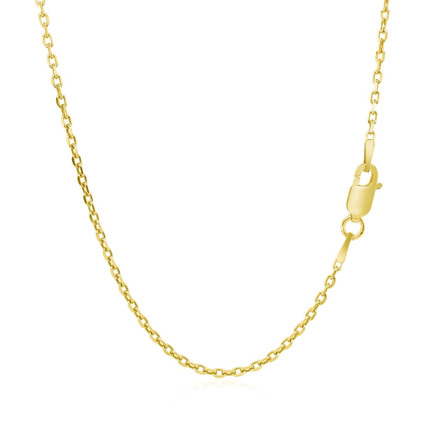 14k Yellow Gold Diamond Cut Cable Link Chain (1.50 mm) Bids.com