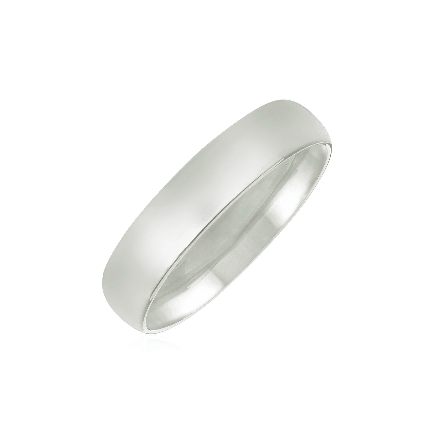 14k White Gold 5mm Comfort Fit Wedding Band Bids.com