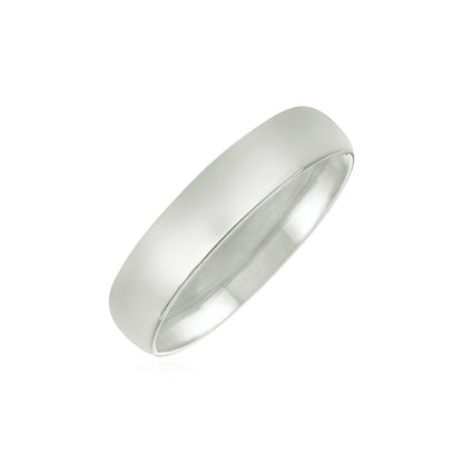 14k White Gold 5mm Comfort Fit Wedding Band Bids.com