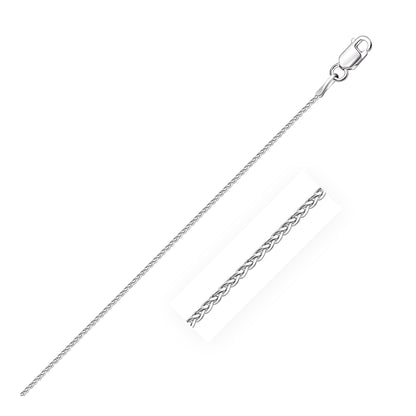 14k White Gold Diamond Cut Round Wheat Chain 1.0mm Bids.com