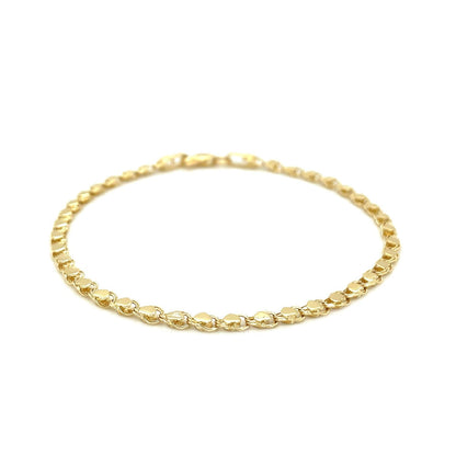 2.9mm 14k Yellow Gold Heart Bracelet Bids.com