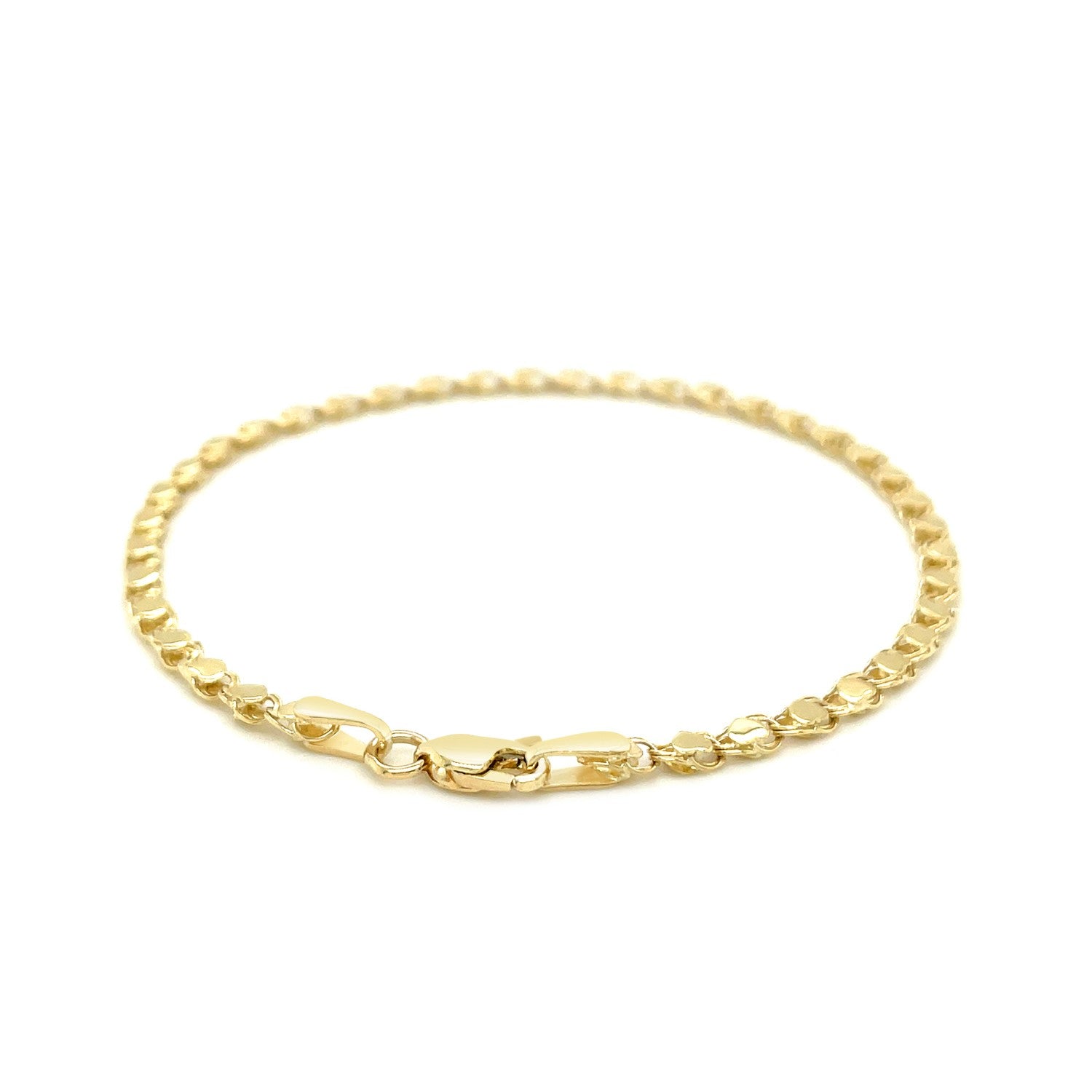 2.9mm 14k Yellow Gold Heart Bracelet Bids.com