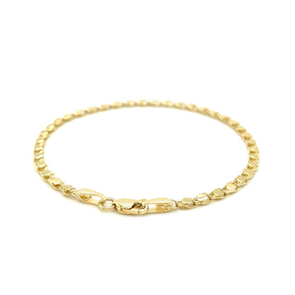 2.9mm 14k Yellow Gold Heart Bracelet Bids.com