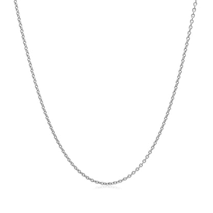 14k White Gold Round Cable Link Chain 1.1mm Bids.com