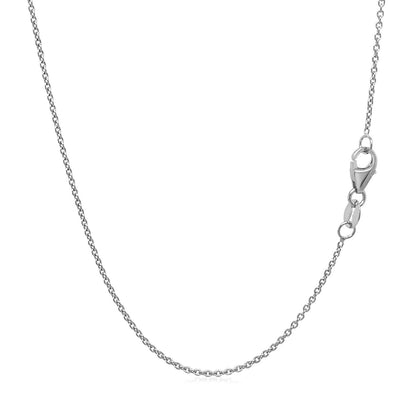 14k White Gold Round Cable Link Chain 1.1mm Bids.com