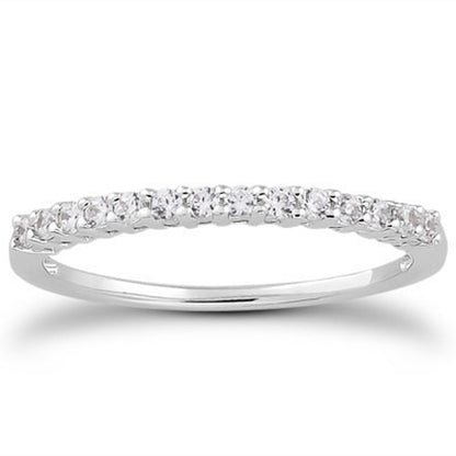 14k White Gold Shared Prong Diamond Wedding Ring Band with Airline Gallery Bids.com