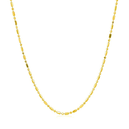 14k Yellow Gold Diamond-Cut Alternating Bead Chain 1.2mm Bids.com
