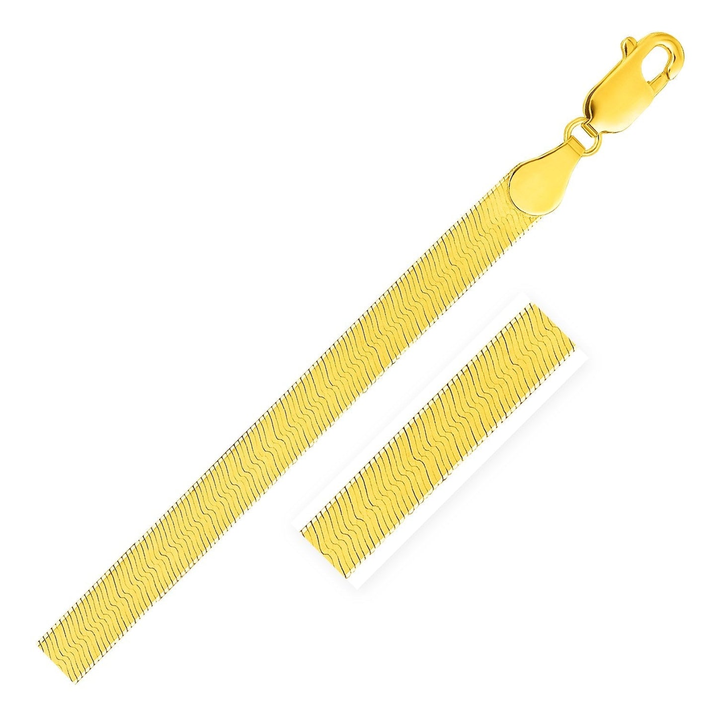 5.0mm 14k Yellow Gold Super Flex Herringbone Bracelet Bids.com