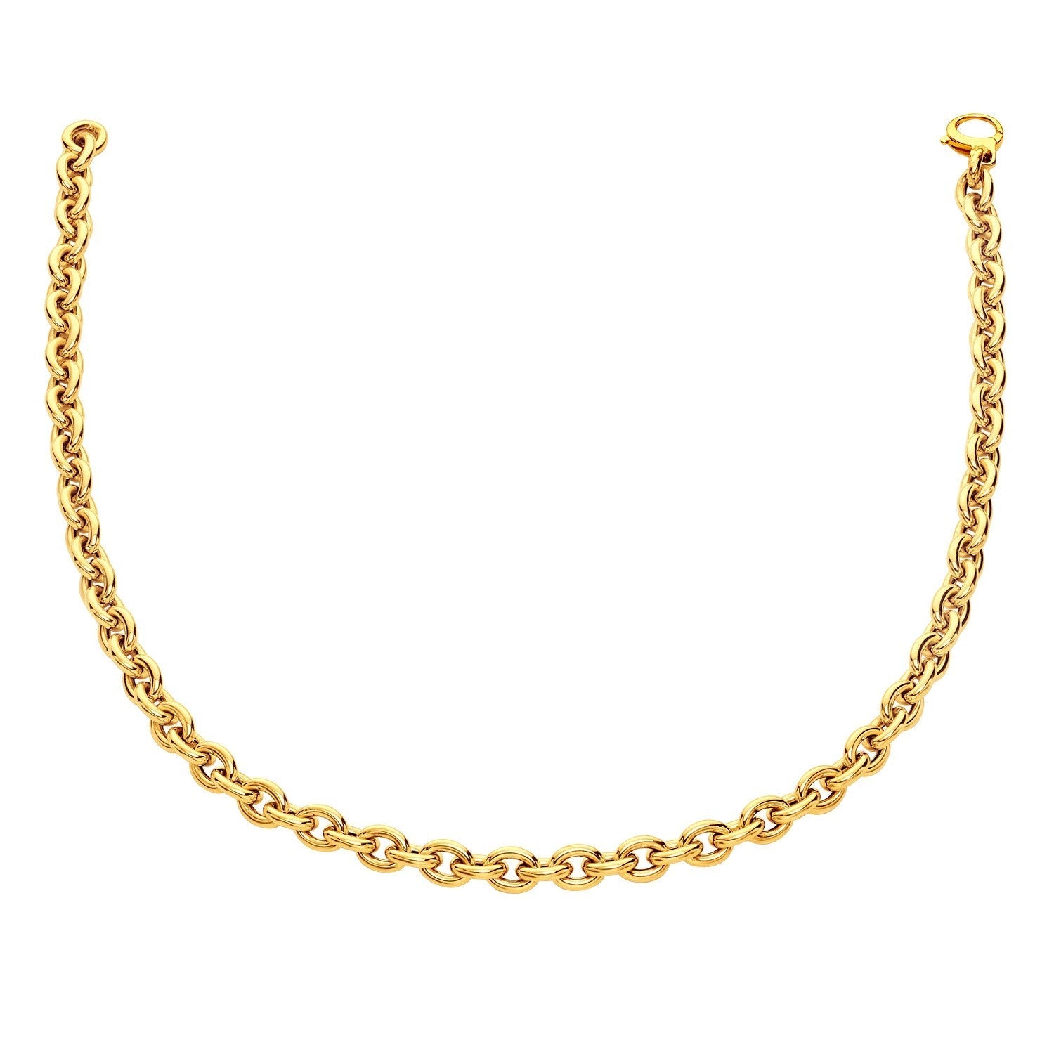 14k Yellow Gold Polished Cable Link Necklace Bids.com
