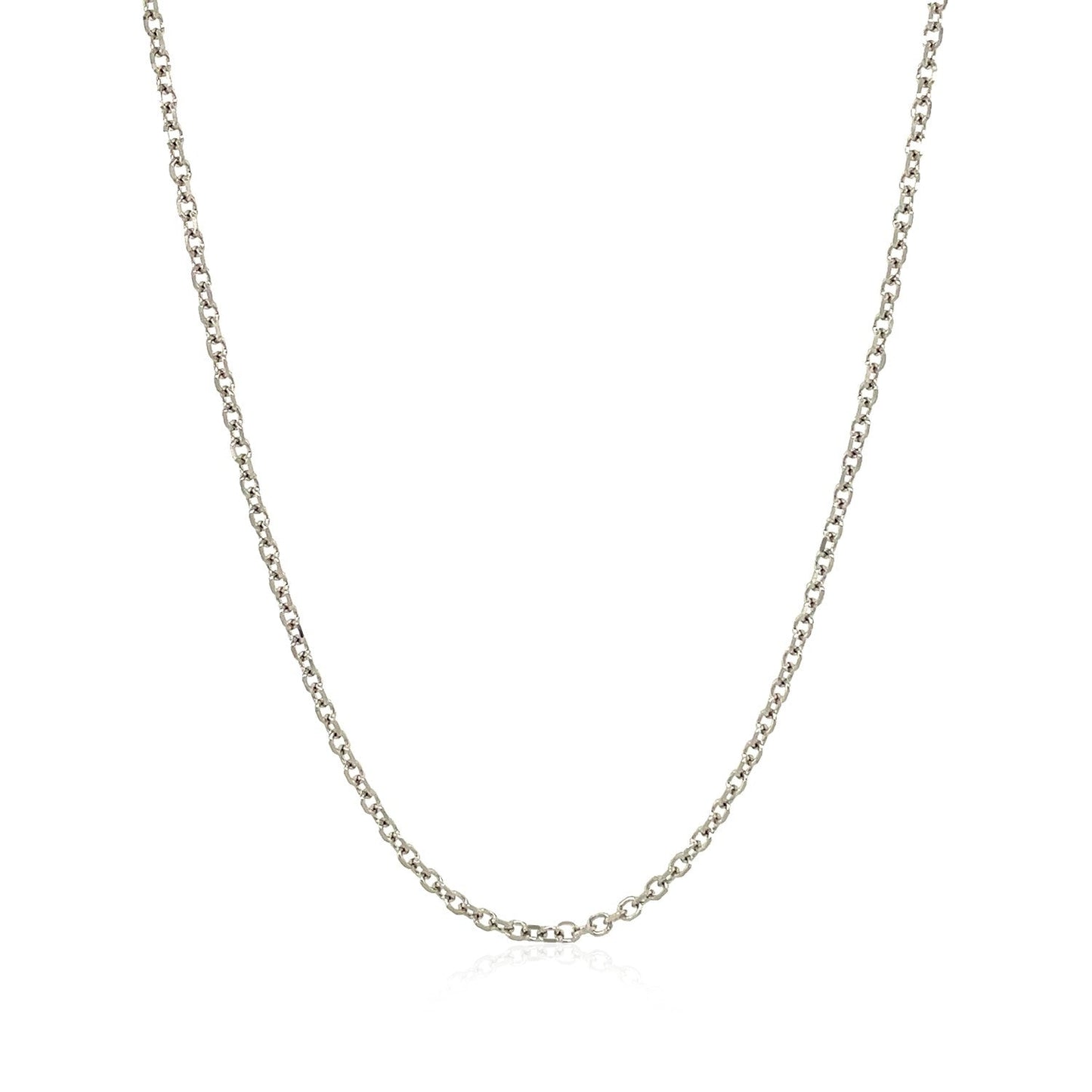 14k White Gold Diamond Cut Cable Link Chain 1.5mm Bids.com