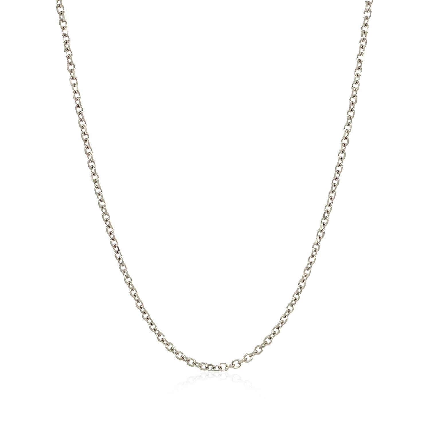 14k White Gold Diamond Cut Cable Link Chain 1.5mm Bids.com