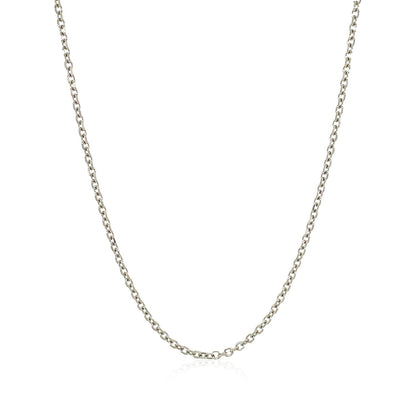 14k White Gold Diamond Cut Cable Link Chain 1.5mm Bids.com
