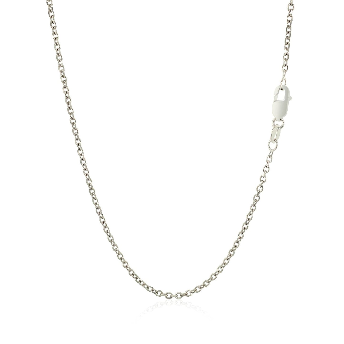 14k White Gold Diamond Cut Cable Link Chain 1.5mm Bids.com